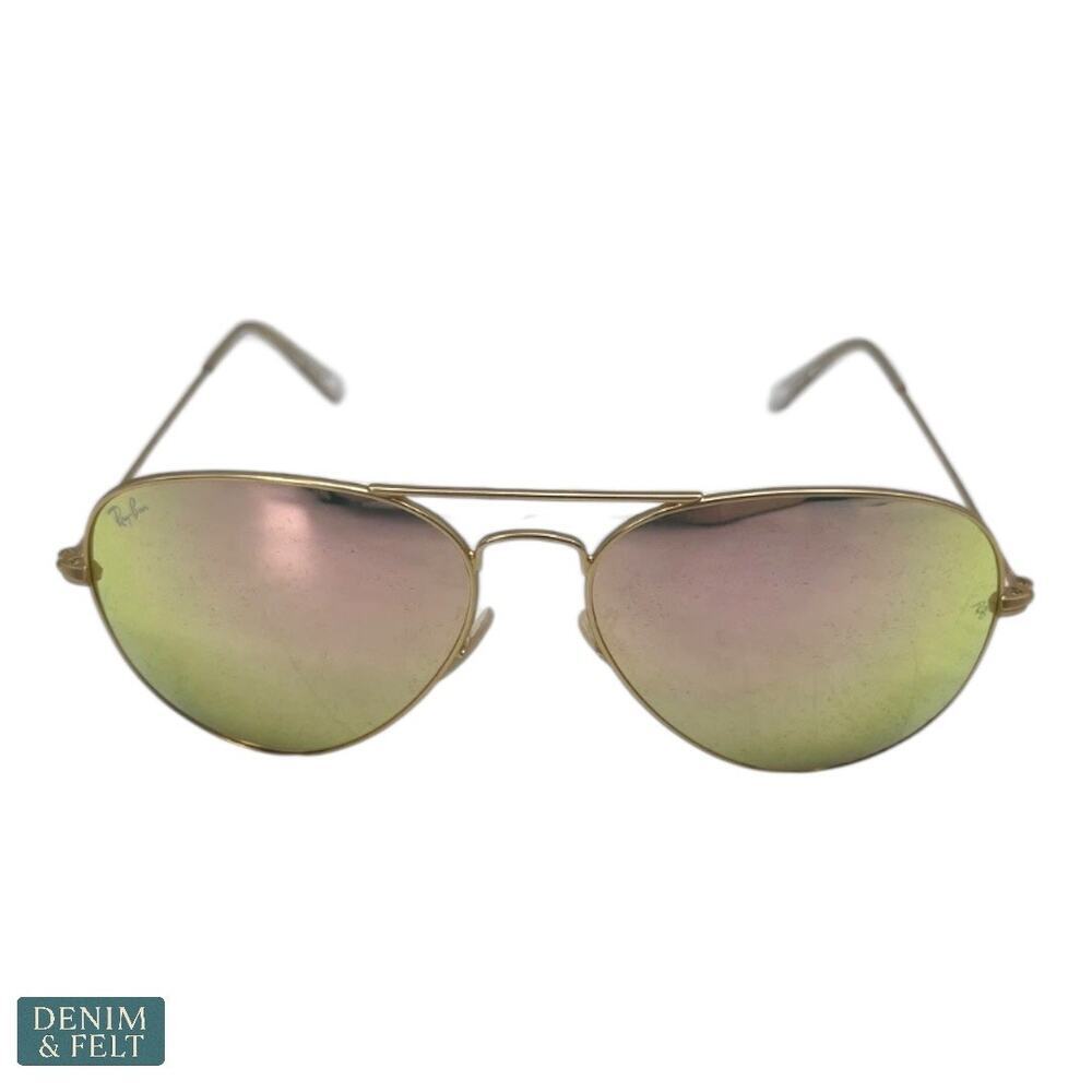 Ray-Ban‎ RB3025 Aviator Sunglasses 112/Z2 Gold Pink Mirror Lens 58mm NEW - Picture 4 of 12